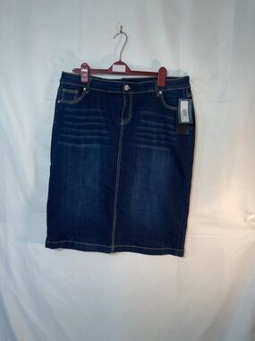 Dark Blue Denim Pencil Skirt
